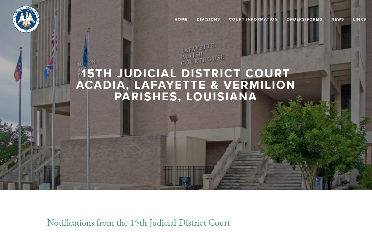 15th Judicial District Court portal for Lafayette divorce records