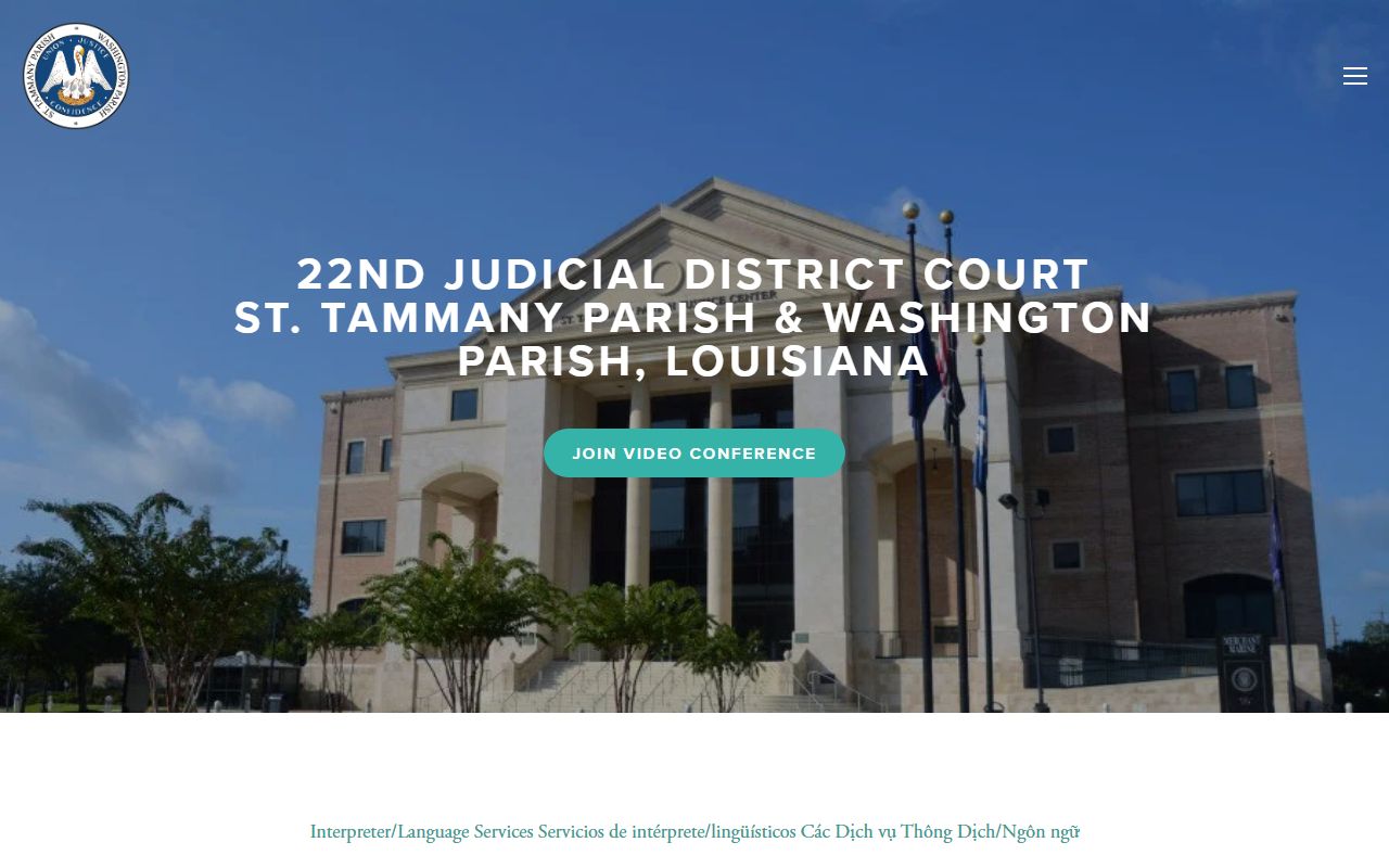 22nd Judicial District Court website -- Slidell divorce records