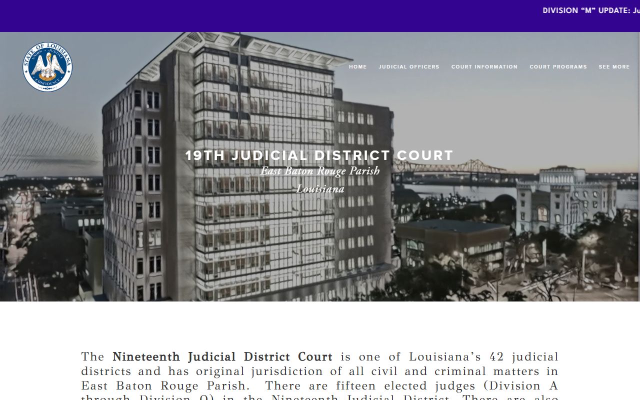 19th Judicial District Court for East Baton Rouge Parish divorce records
