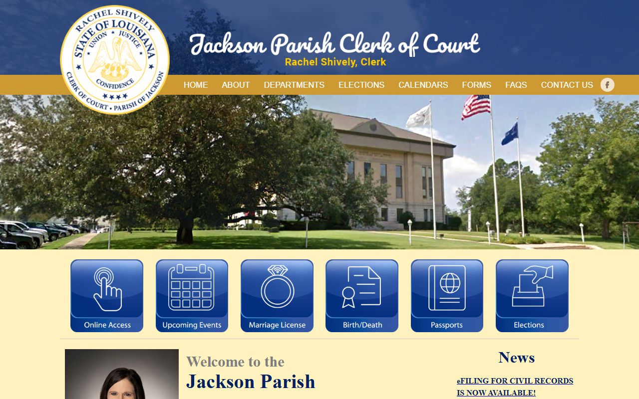 Jackson Parish Clerk of Court main website jackson Parish divorce records
