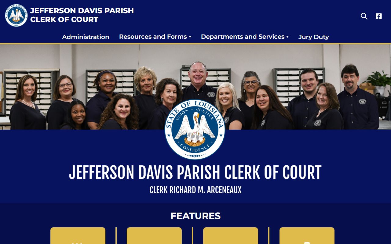 Jefferson Davis Parish Clerk of Court main website jefferson davis Parish divorce records