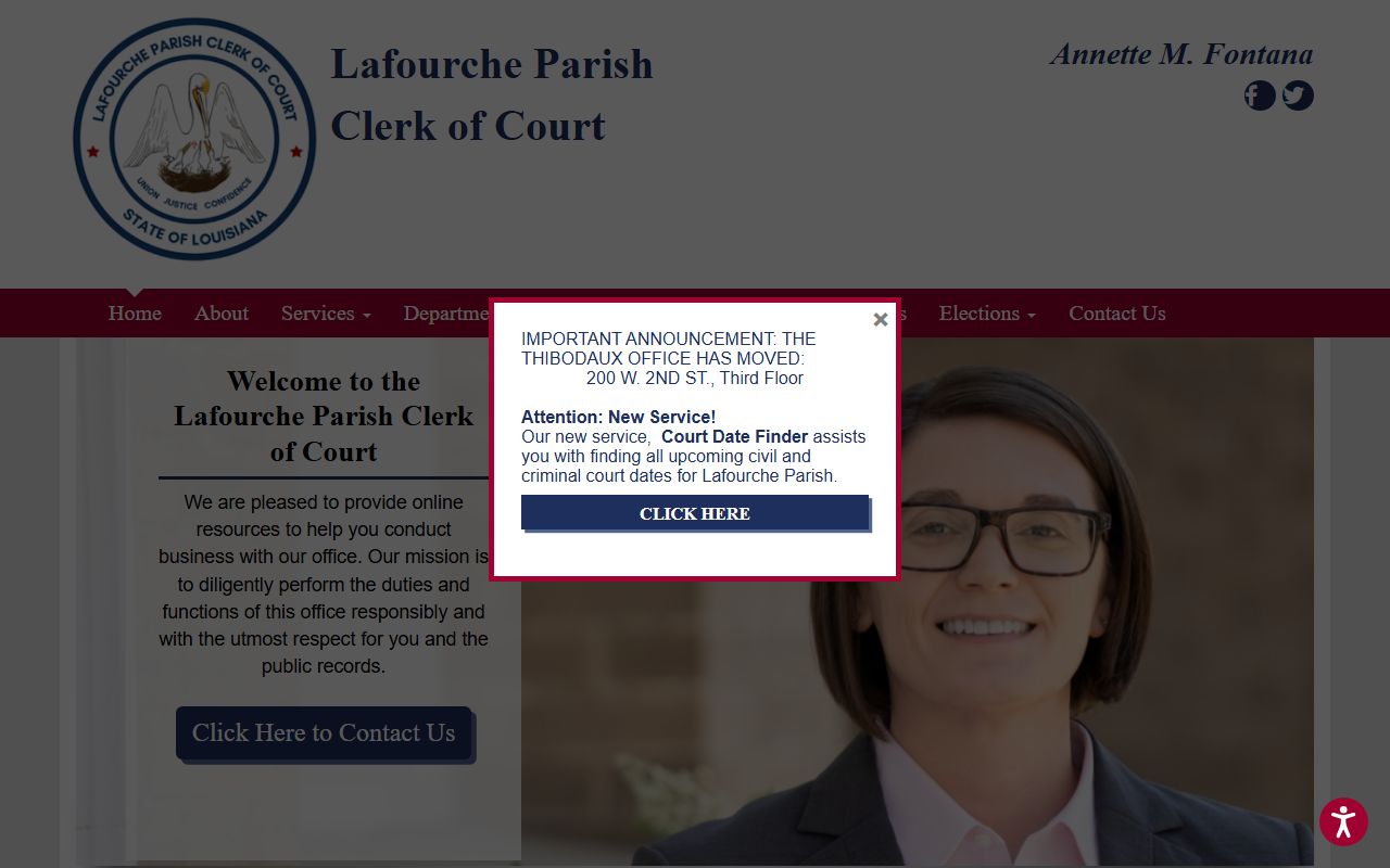 Lafourche Parish Clerk of Court main website lafourche Parish divorce records