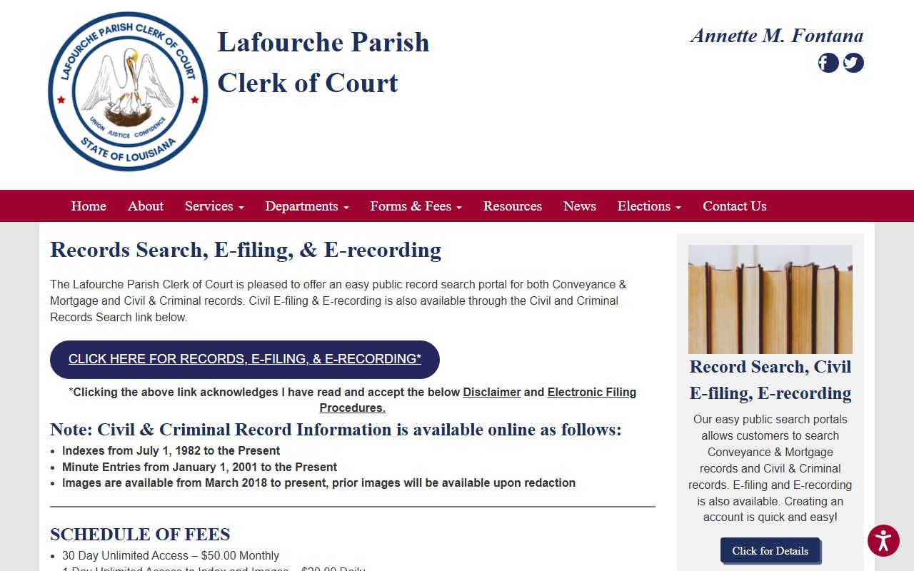 Lafourche Parish Clerk records search portal lafourche Parish divorce records
