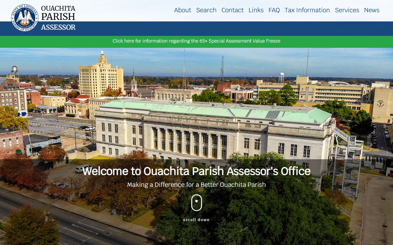 Ouachita Parish Assessor website for property records
