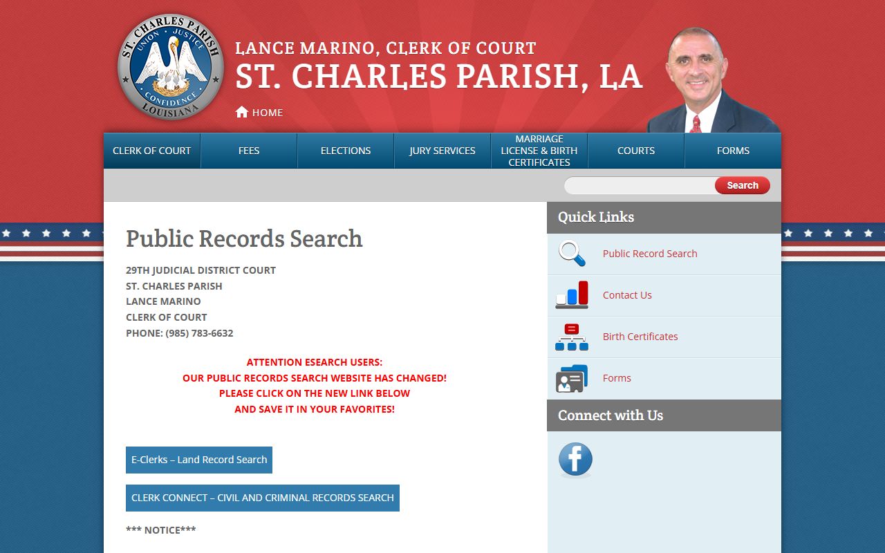 St. Charles Parish public records search portal