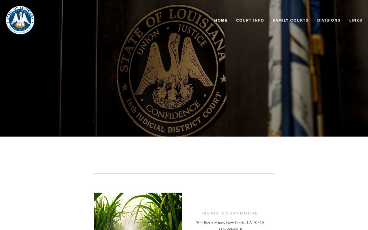 16th Judicial District Court website serving St. Martin Parish