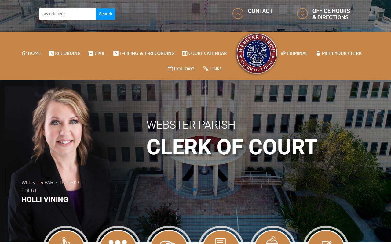 Webster Parish Clerk of Court main website